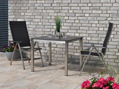 Gartentisch Willington 90x90cm Edelstahl HPL