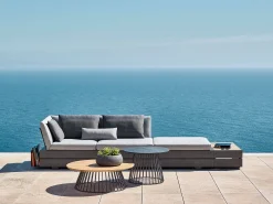 Grid Lounge- und Beistelltisch Alu anthracite Teak