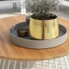 Grid Lounge- und Beistelltisch Alu white Teak