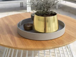 Grid Lounge- und Beistelltisch Alu white Teak