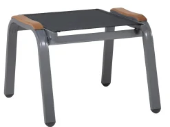 Hocker Bayern Teak silber-darkgrey