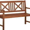Holz Gartenbank Marius mit Kreuzmuster 2-Sitzer