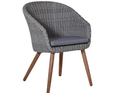 Holz Geflecht Dining Sessel Fernando light-grey