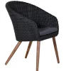 Holz Geflecht Dining Sessel Fernando rock-grey