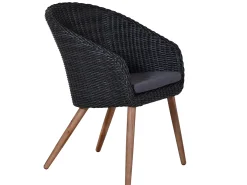 Holz Geflecht Dining Sessel Fernando rock-grey
