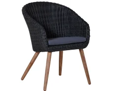 Holz Geflecht Dining Sessel Fernando rock-grey