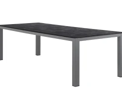 HPL Gartentisch Bergamo 278x100cm Edelstahl graphit