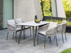 Interno Tisch anthrazit Rundrohr konisch Silverstar 2.0 Stone light 180 x 100 cm