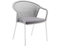 Jooy Stapelsessel String-Flex white inkl. Sitz-Polster anthracite