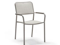 Joris Stapelsessel Alu warmgrau Textilenbezug Ash