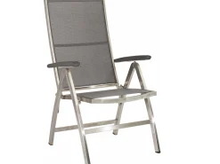 Klappsessel Cardiff silbergrau Aluminiumarmlehnen