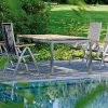 Klappsessel Cardiff taupe Teakarmlehnen