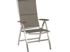 Klappsessel Cardiff taupe Teakarmlehnen