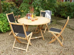 Klappstuhl Fairchild Teak Textilene® schwarz