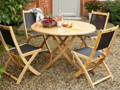Klappstuhl Fairchild Teak Textilene® schwarz