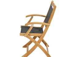 Klappstuhl mit Armlehnen Fairchild Teak Textilene® schwarz