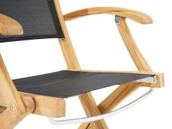 Klappstuhl mit Armlehnen Fairchild Teak Textilene® schwarz