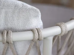 Klea Sessel Alu greige mit Kordel greige Kissen Vanilla