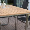 Kufen Gartentisch Volterra Teakholz Edelstahl brushed
