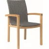 Leah Sessel Teak mit Synthetikfaser steingrau