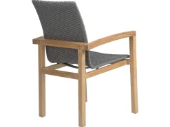 Leah Sessel Teak mit Synthetikfaser steingrau