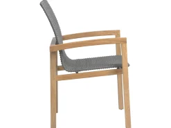 Leah Sessel Teak mit Synthetikfaser steingrau