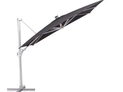 LED Ampelschirm Easy Swing 300x300cm silber|schwarz O´bravia