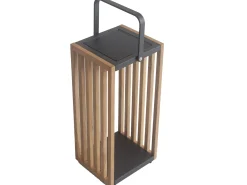 LED Solarleuchte Solara Aluminium Teak Höhe 51cm