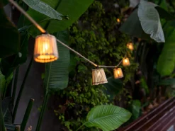 Lichterkette Okinawa Bambus Solar & Akku 10 LED Birnen 800cm
