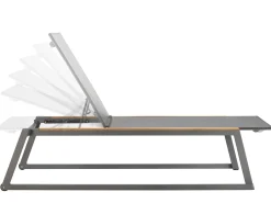 Liege Foxx Aluminium anthracite Softex coal Teak-Armlehne
