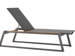 Liege Foxx Aluminium anthracite Softex coal Teak-Armlehne