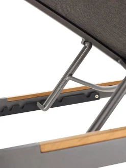 Liege Foxx Aluminium anthracite Softex coal Teak-Armlehne