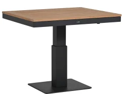 Lift-Tisch Levaro Teakholz Alu anthrazit 90x90cm