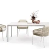 Loop Dining Sessel Alu white String-Flex sand