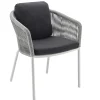 Loop Dining Sessel Alu white String-Flex white grey