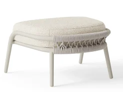 Lounge Hocker Casto Alu Rope Camel Sand | Kissen Beachy bouclé