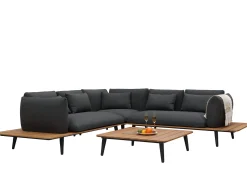 Loungemöbel Outdoor Stoff Loungeset Outback Alu Teak