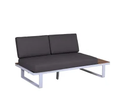 Loungemöbel Set Ecke Lagoni Holz Alu weiß