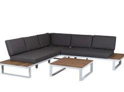 Loungemöbel Set Ecke Lagoni Holz Alu weiß
