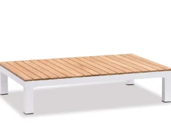 Lounge Möbel Set Katamaran Alu Teak 5-teilige Ecklounge white