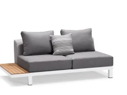 Lounge Möbel Set Katamaran Alu Teak 5-teilige Ecklounge white