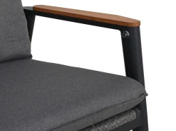 Loungeset Fairfield 5-teilig multifunktional Aluminium Rope Teak