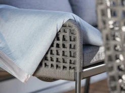 Loungeset Greta Dining Ecke rechts Alu anthrazit Synthetikfaser platin