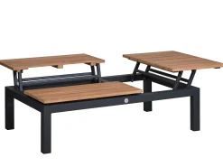 Lounge Set Memphis 4-teilig Alu matt royal grey Teak
