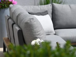 Lounge Set Memphis 4-teilig Alu matt royal grey Teak