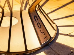 Lounge Tisch Cosilumia round Teak black mit Solar LED Ø70x41cm