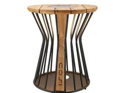 Lounge Tisch Cosilumia round Teak black mit Solar LED Ø52x60cm