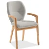 Lugano Teakholz Outdoor Polsterstuhl Alpine grau