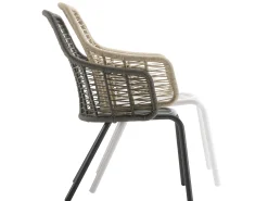 Luuna Stapelsessel Alu anthracite String-Flex anthracite Sitz-Polster Bombay anthracite