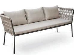 Marla Dining Lounge Set 2-teilig Alu anthrazit Kordel salt